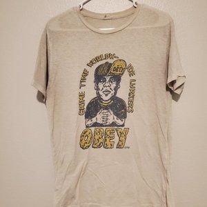 Obey T Shirt - Crime Time Worldwide Lurkers - Medium - Rare